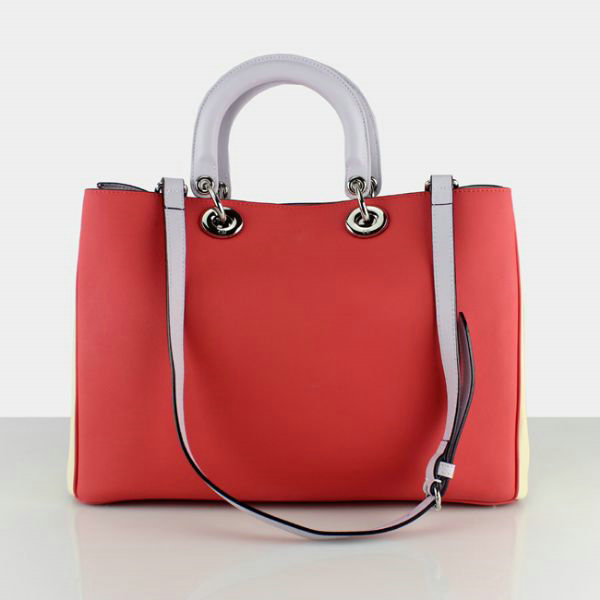 Christian Dior diorissimo original calfskin leather bag 44373 light red & off white & purple